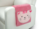 Magenta Cat (1246) 1-Personalized Sherpa Throw Blanket with Storage Pocket for Kids