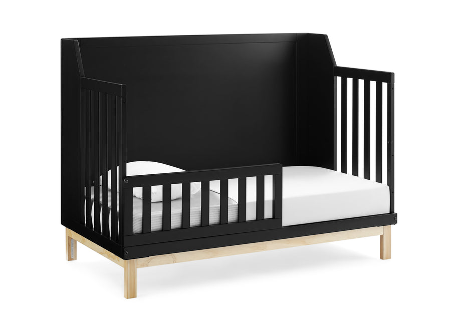 Black crib with white mattress on a white background 19-babyGap Oxford 6-in-1 Convertible Crib