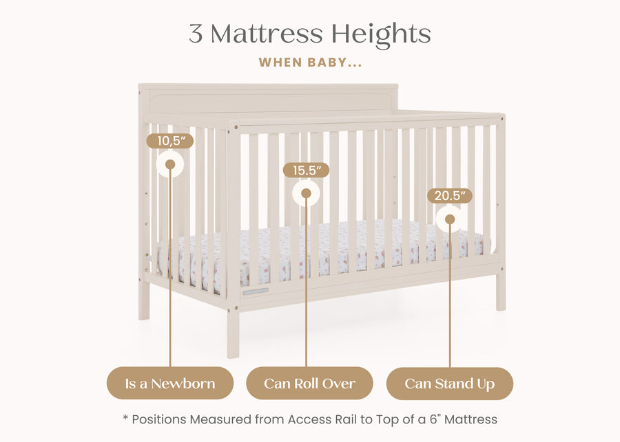 Soft Beige (1560) 5-Isabelle 6-in-1 Convertible Crib