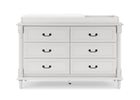 Moonstruck Grey (1351) 24-Juliette 6 Drawer Dresser with Changing Top and Interlocking Drawers