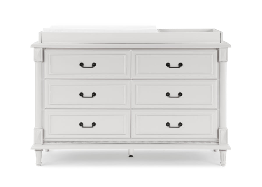 Moonstruck Grey (1351) 24-Juliette 6 Drawer Dresser with Changing Top and Interlocking Drawers