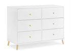 Bianca White with Natural (123) 13-Essex 6 Drawer Dresser with Interlocking Drawers