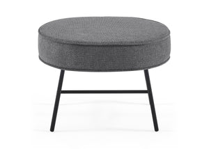 Stone Grey with Black & Natural (1420) 7-Ella Ottoman with LiveSmart Evolve Fabric