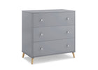Grey with Natural (1359) 6-Jordan 3 Drawer Dresser with Interlocking Drawers