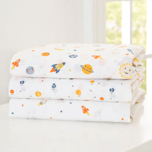 Space Exploration (3235) 26-Fitted Crib Sheets - 3 Pack