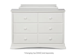 White (100) 9-Bentley 6 Drawer Dresser