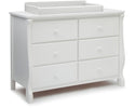 White (100) 10-Canton / Eclipse 6 Drawer Dresser with Interlocking Drawers