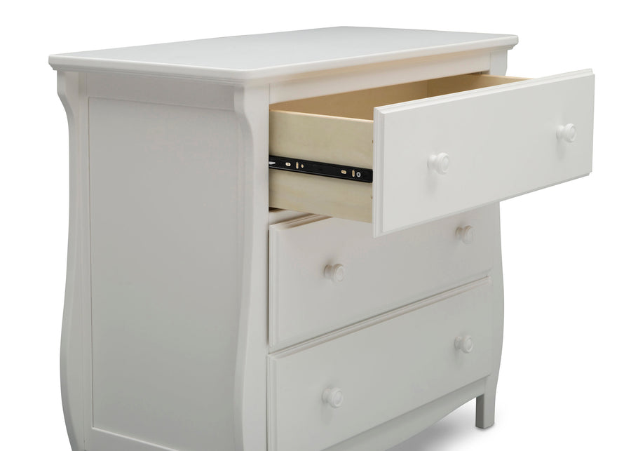 Bianca White (130) 10-Lancaster 3 Drawer Dresser with Changing Top and Interlocking Drawers
