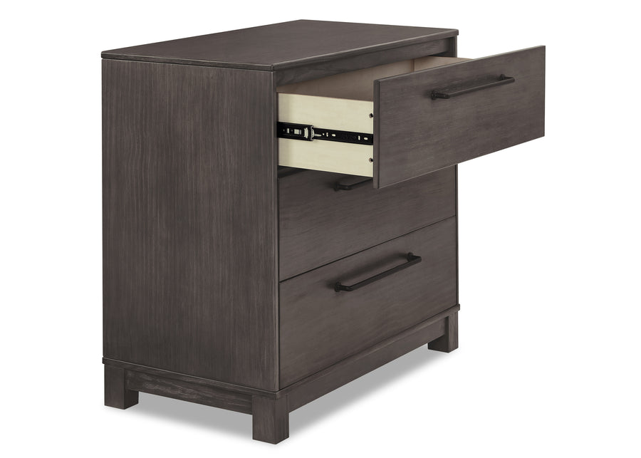 Rustic Grey (084) 10-Rustic 3 Drawer Dresser with Interlocking Drawers