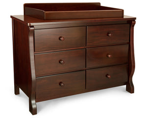 Black Cherry Espresso (607) 11-Canton / Eclipse 6 Drawer Dresser with Interlocking Drawers