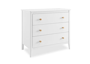 Bianca White with Natural (123) 5-Casey 3 Drawer Dresser