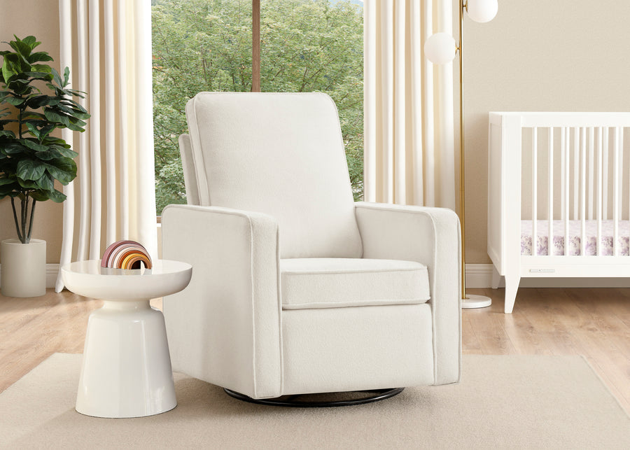 Oatmeal (1523) 1-Luna Nursery Swivel Glider