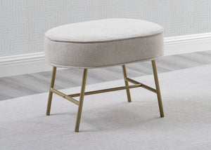 Ella Ottoman with LiveSmart Evolve Fabric Limestone with Melted Bronze & Natural (1419) 0-Ella Ottoman with LiveSmart Evolve Fabric