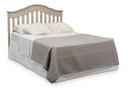 Bed with gray bedding and white pillows on a white background 18-Farmhouse 6-in-1 Convertible Baby Crib