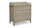 Textured Limestone (1340) 8-Farmhouse 3 Drawer Dresser with Changing Top and Interlocking Drawers
