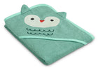 Light Teal Owl (1258) 4-Personalized Baby Hooded Bath Towel