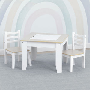 White and Natural (1189) 16-Chelsea Table and Chair Set