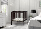 Dark Chocolate (207) 6-Folding Portable Mini Baby Crib with 1.5-inch Mattress