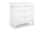 Textured White (1349) 13-Farmhouse 3 Drawer Dresser with Changing Top and Interlocking Drawers