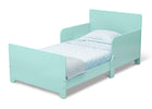 Light blue children's bed with white bedding on a white background 18-MySize Toddler Bed