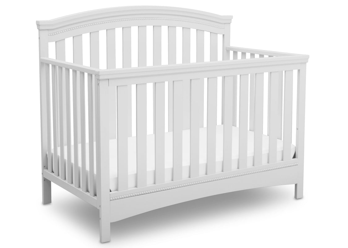 White crib on a white background