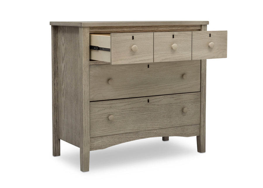 Textured Limestone (1340) 9-Farmhouse 3 Drawer Dresser with Changing Top and Interlocking Drawers