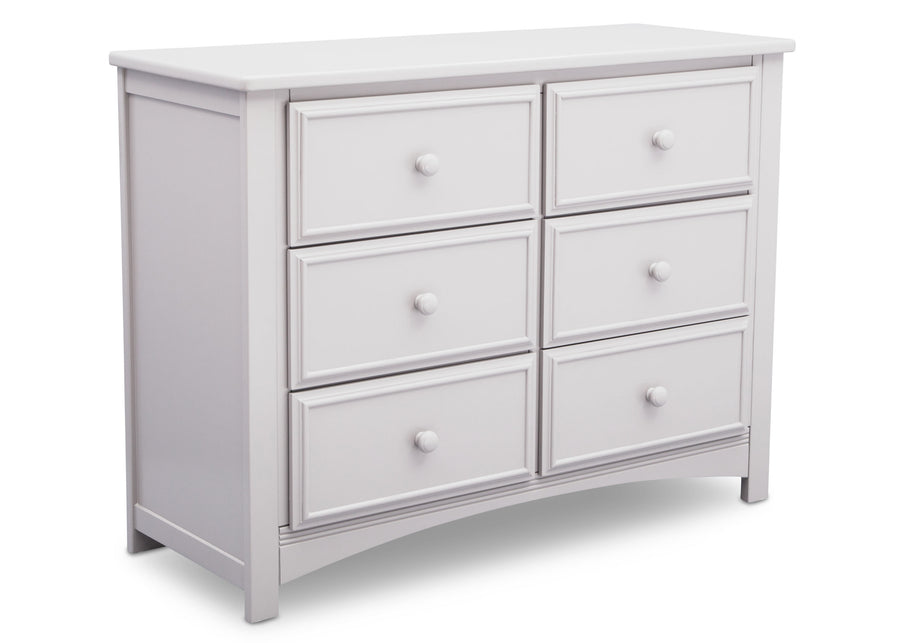 Bianca White (130) 3-Summit 6 Drawer Dresser with Interlocking Drawers