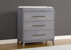 Steel Grey (1446) 7-Spencer 3 Drawer Dresser with Changing Top and Interlocking Drawers