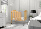 Natural (260) 4-Folding Portable Mini Baby Crib with 1.5-inch Mattress