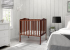 Dark Cherry (604) 2-Folding Portable Mini Baby Crib with 1.5-inch Mattress