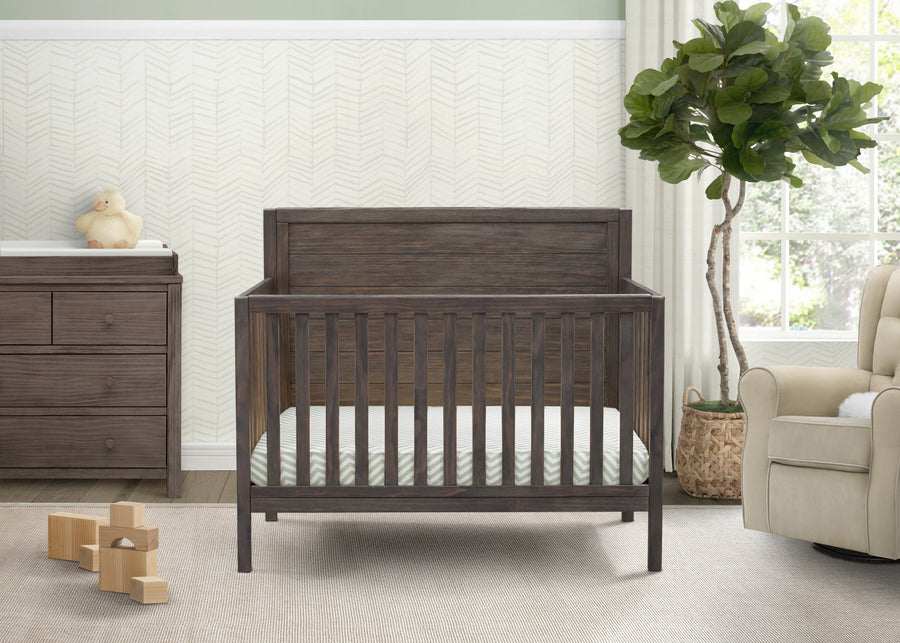 Rustic Grey (084) 10-Cambridge 4-in-1 Convertible Crib