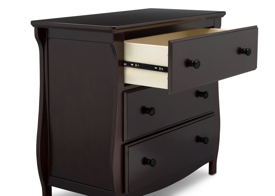 Dark Chocolate (207) 18-Lancaster 3 Drawer Dresser with Changing Top and Interlocking Drawers