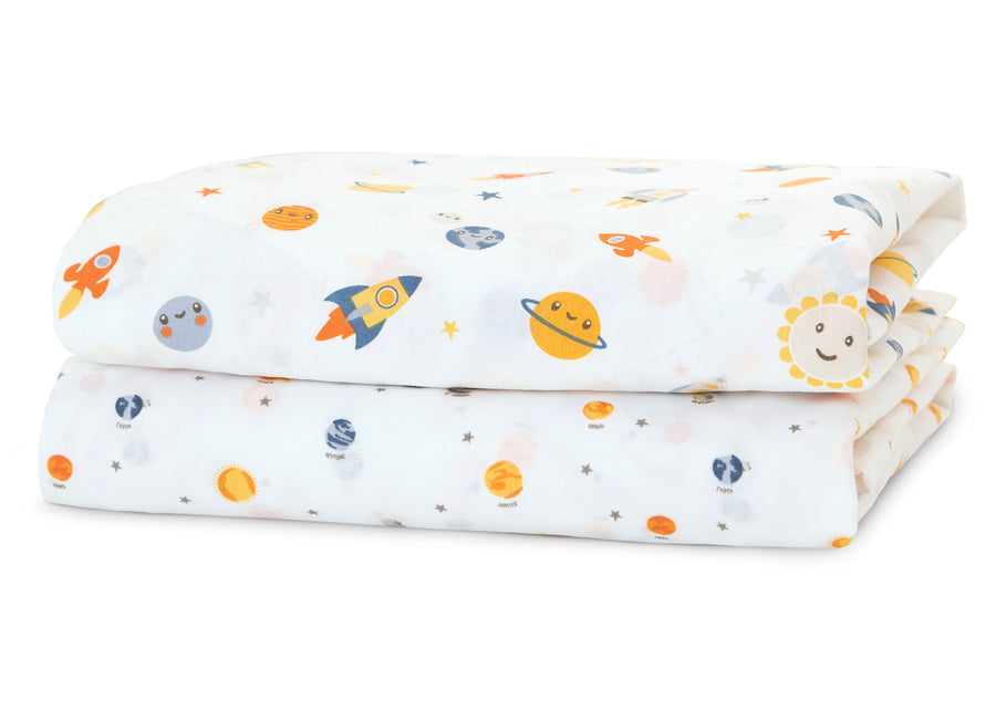 Space Exploration (3235) 18-Pink Floral Fitted Crib Sheets - 2 Pack
