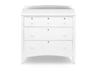Textured White (1349) 12-Farmhouse 3 Drawer Dresser with Changing Top and Interlocking Drawers