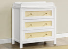 Bianca White with Textured Almond (1508) 6-Theo 3 Drawer Dresser with Changing Top