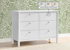 Bianca White (130) 15-Brooks 6 Drawer Dresser with Interlocking Drawers