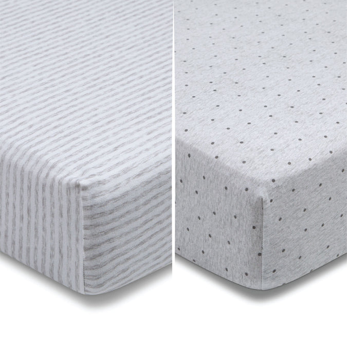 babyGap Grey Dots & Stripes 100% Organic Cotton Crib Sheets - 2 Pack 6-babyGap Grey Dots & Stripes 100% Organic Cotton Crib Sheets - 2 Pack