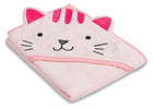 Pink Cat (1261) 17-Personalized Baby Hooded Bath Towel
