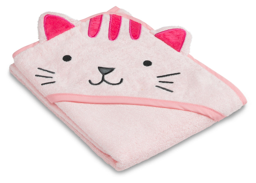 Pink Cat (1261) 17-Personalized Baby Hooded Bath Towel