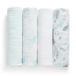 100% Cotton Muslin Baby Receiving Blankets - 4 Pack 5