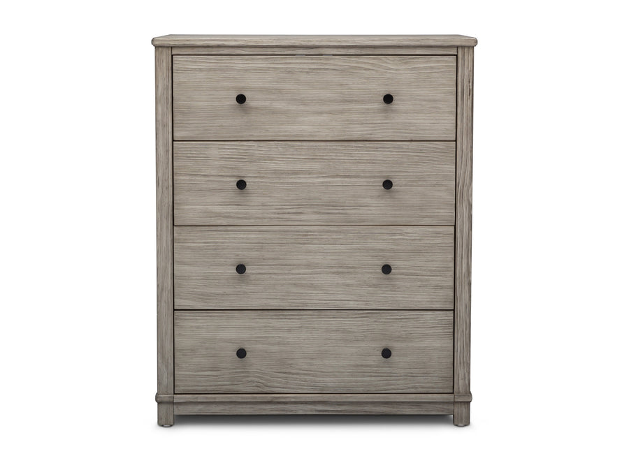 Rustic White (119) 2-Monterey 4 Drawer Chest with Interlocking Drawers