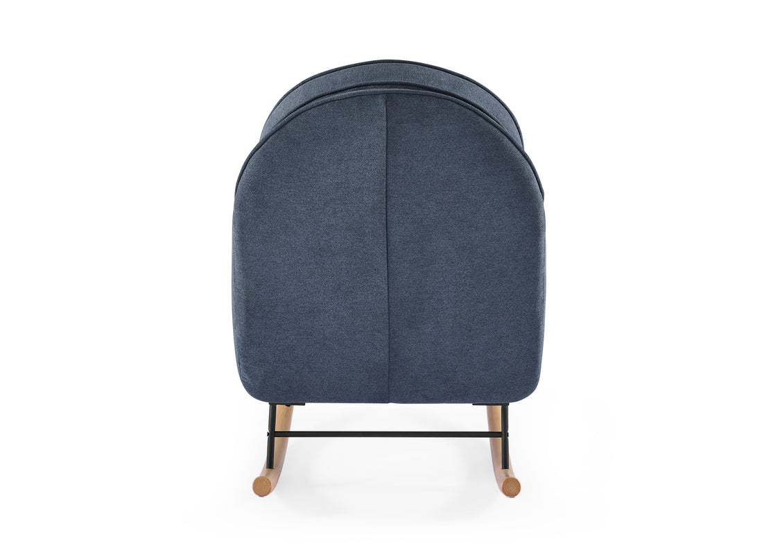 Blue rocking chair on a white background