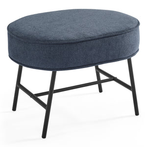 DCB: Slate Blue with Black & Natural (1421) 13-Ella Ottoman with LiveSmart Evolve Fabric