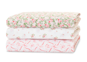 Pink Floral (3034) 19-Fitted Crib Sheets - 3 Pack