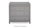 Gray dresser with four drawers on a white background 11-3 Drawer Dresser with Interlocking Drawers