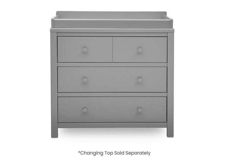 Gray dresser with four drawers on a white background 11-3 Drawer Dresser with Interlocking Drawers