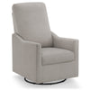 Gray swivel chair on a white background 20-Andie Nursery Glider Swivel Chair with LiveSmart Fabric