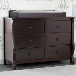 Dark Chocolate (207) 51-Canton / Eclipse 6 Drawer Dresser with Interlocking Drawers