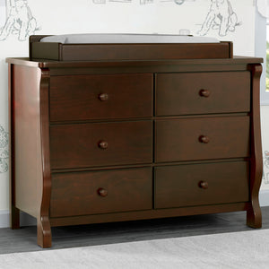 Black Cherry Espresso (607) 37-Canton / Eclipse 6 Drawer Dresser with Interlocking Drawers
