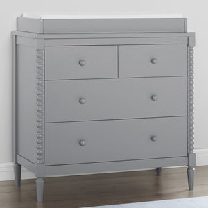 Grey (026) 35-Saint 4 Drawer Dresser with Changing Top